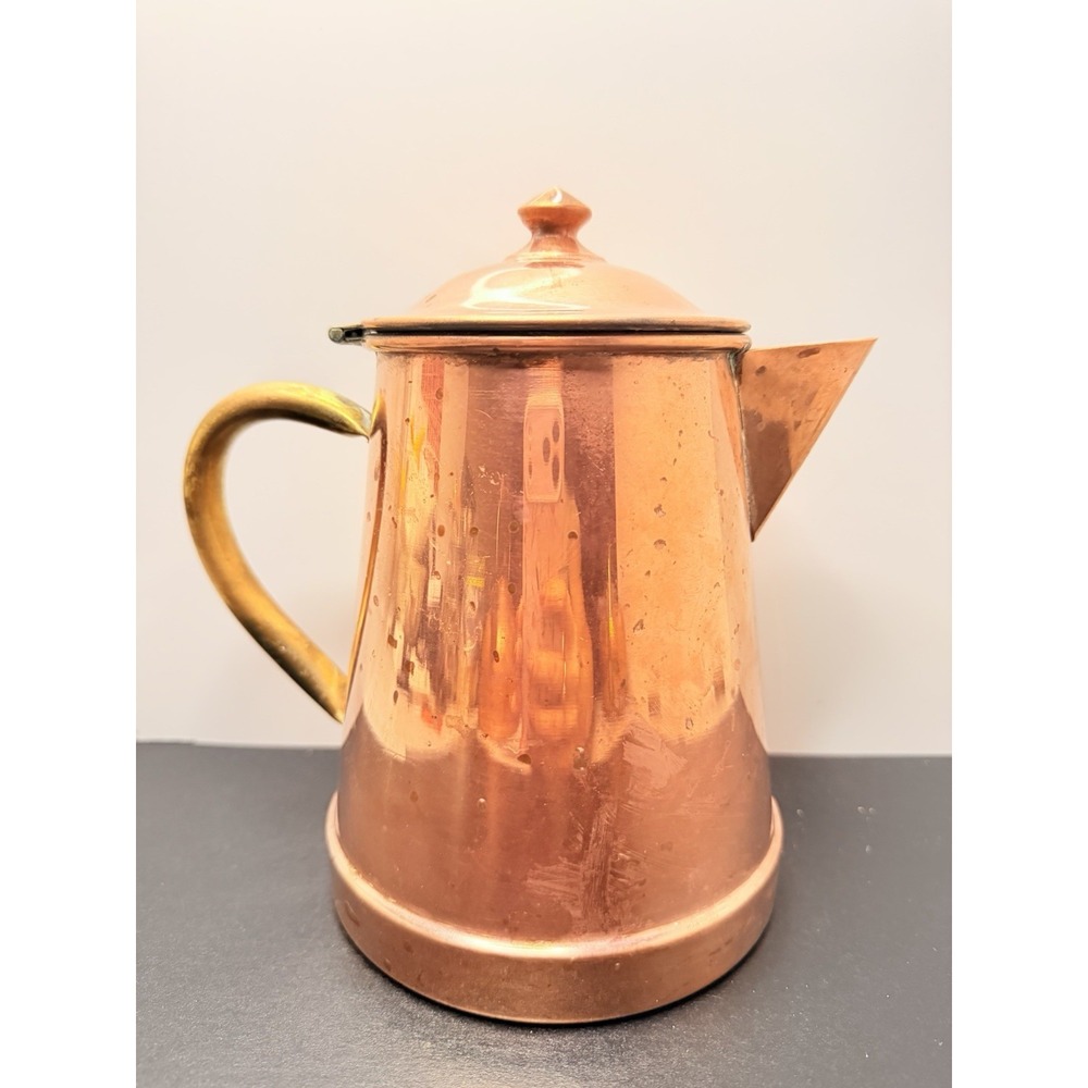 Vintage Tagus Portugal Copper Pitcher Teapot Kettle Brass Handle Model R.97